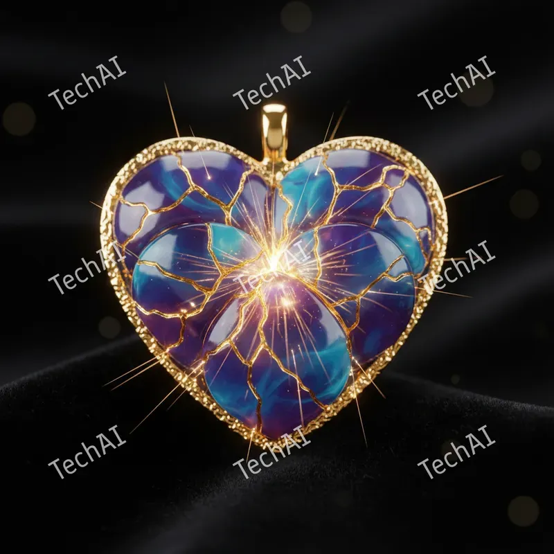 Kintsugi Marbled Jewelry Macro Art