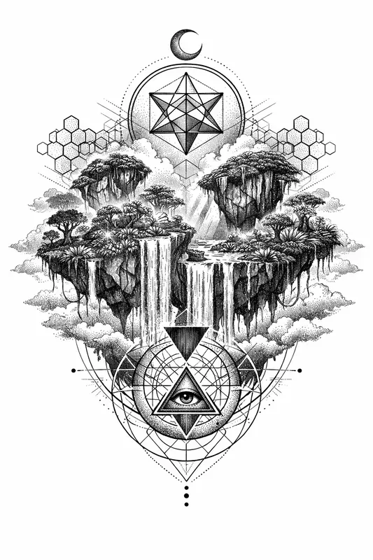 Fine Line Dotwork Tattoo Generator