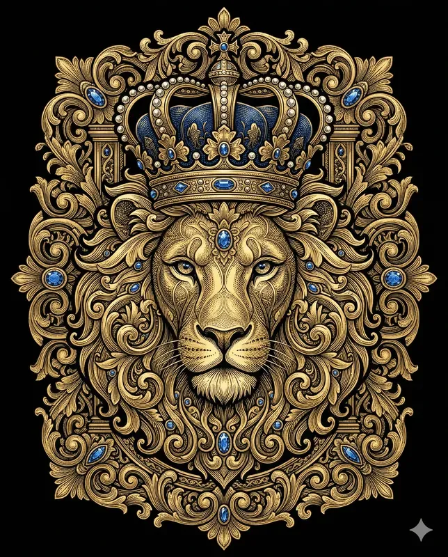 Ornate Baroque Gilded Engraving Art