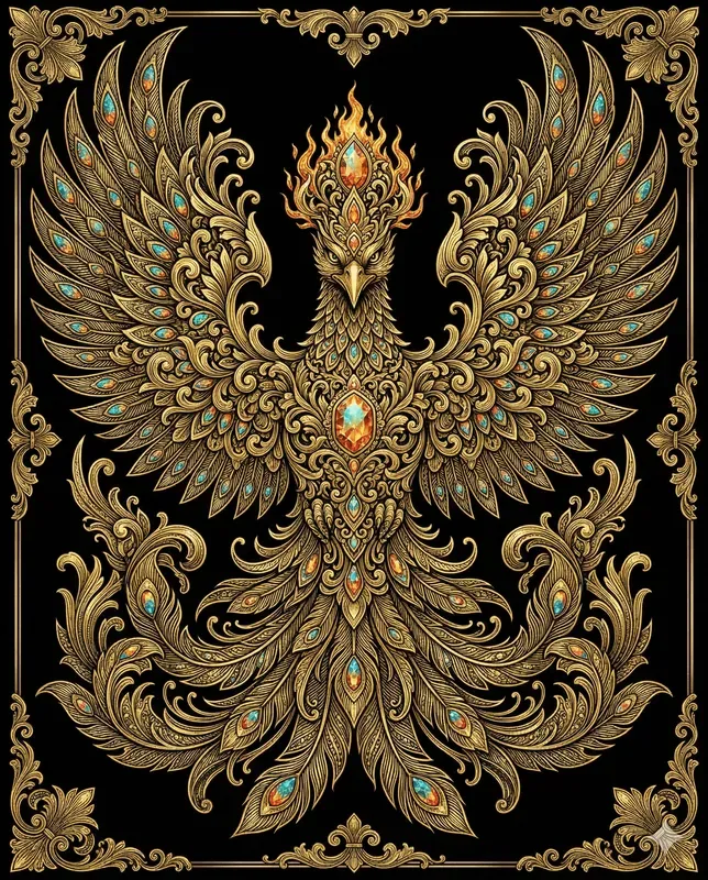 Ornate Baroque Gilded Engraving Art