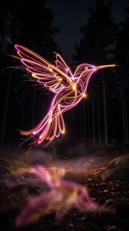 Neon Light Painting Wildlife Photos