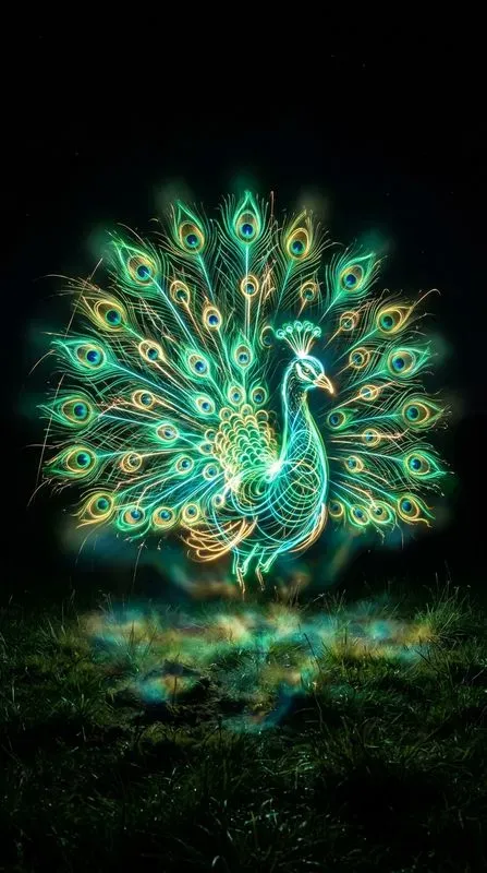 Neon Light Painting Wildlife Photos