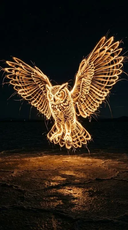 Neon Light Painting Wildlife Photos