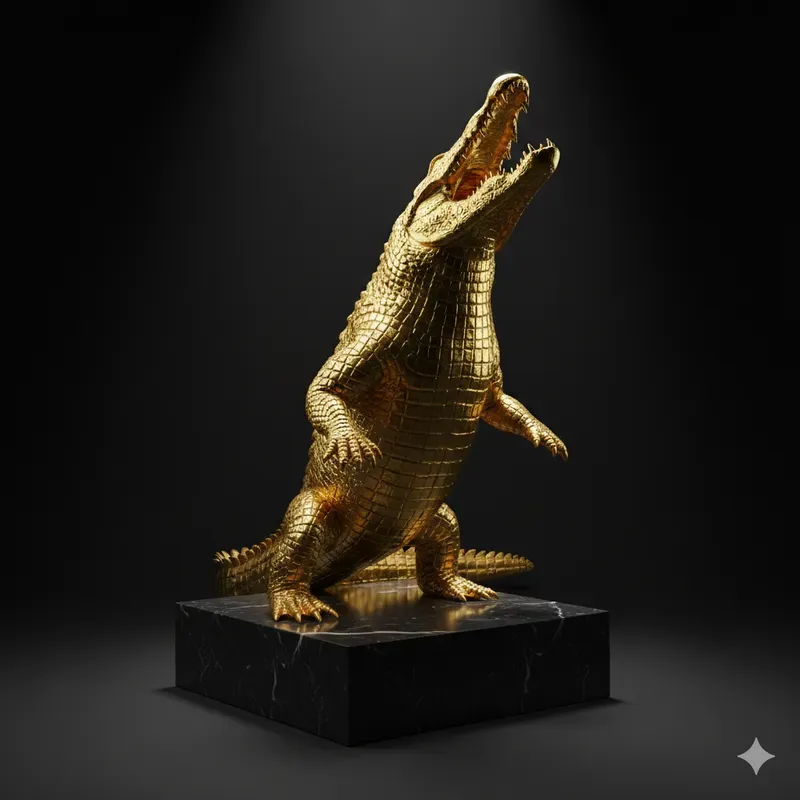 Ancient Golden Predator Statues