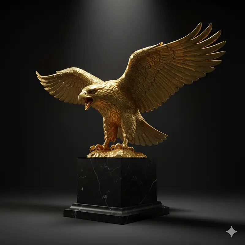 Ancient Golden Predator Statues