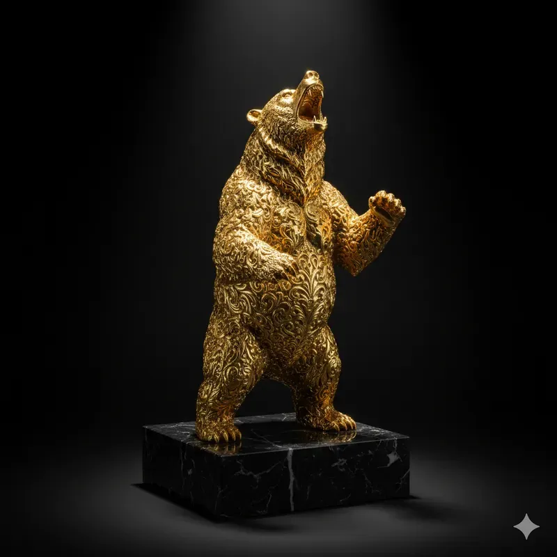 Ancient Golden Predator Statues