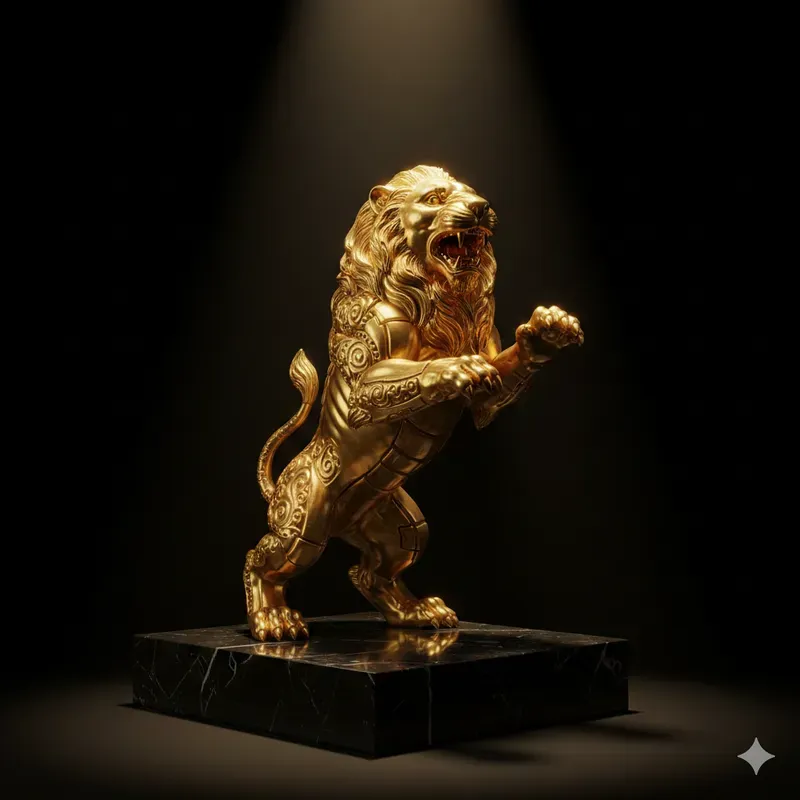 Ancient Golden Predator Statues