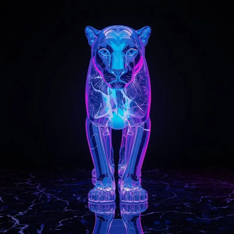 Neon Fluid Glowing Glass 3D Animals