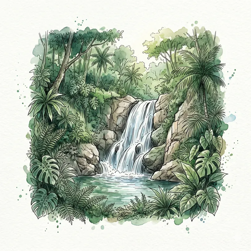Watercolor Ink Sketch Scenes
