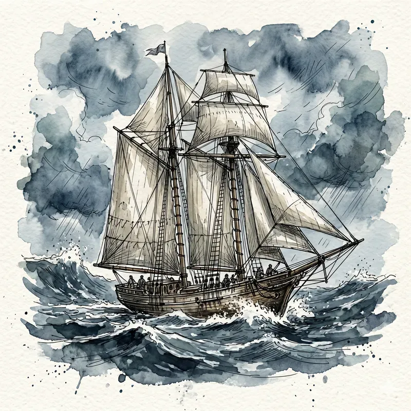 Watercolor Ink Sketch Scenes