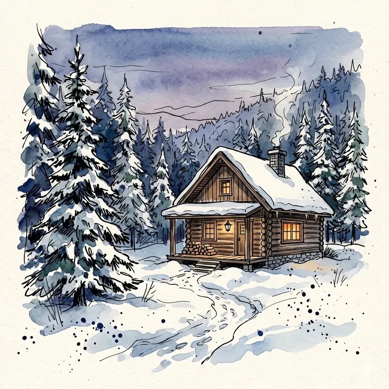 Watercolor Ink Sketch Scenes