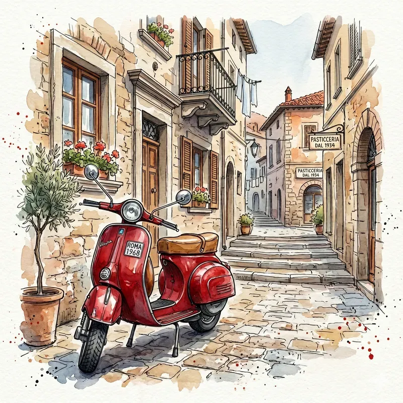 Watercolor Ink Sketch Scenes