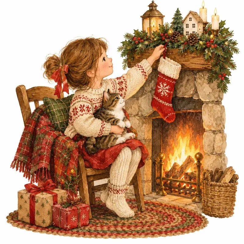 Charming Childrens Christmas Watercolors