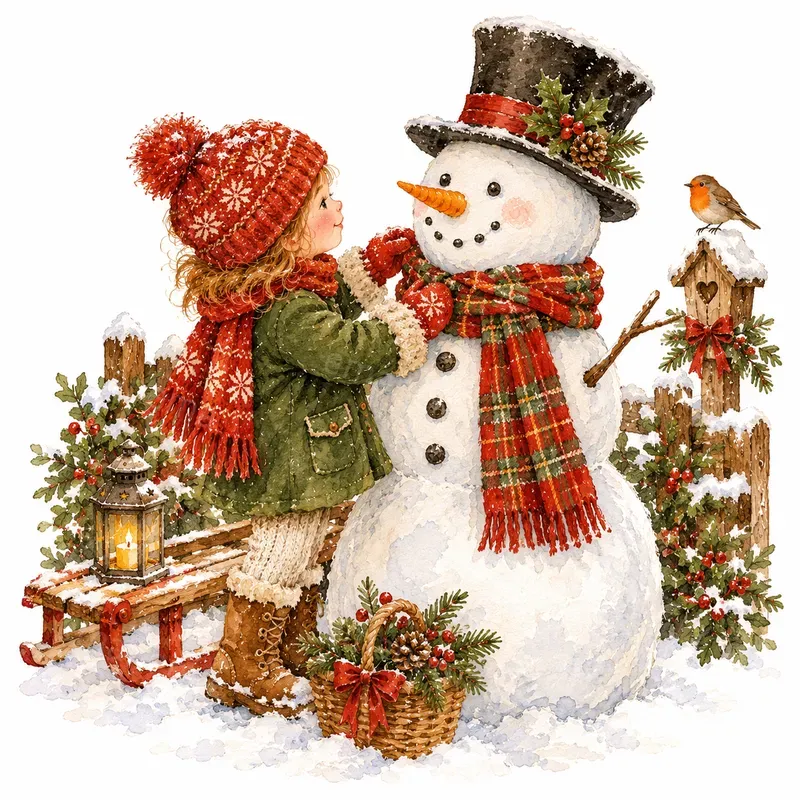 Charming Childrens Christmas Watercolors