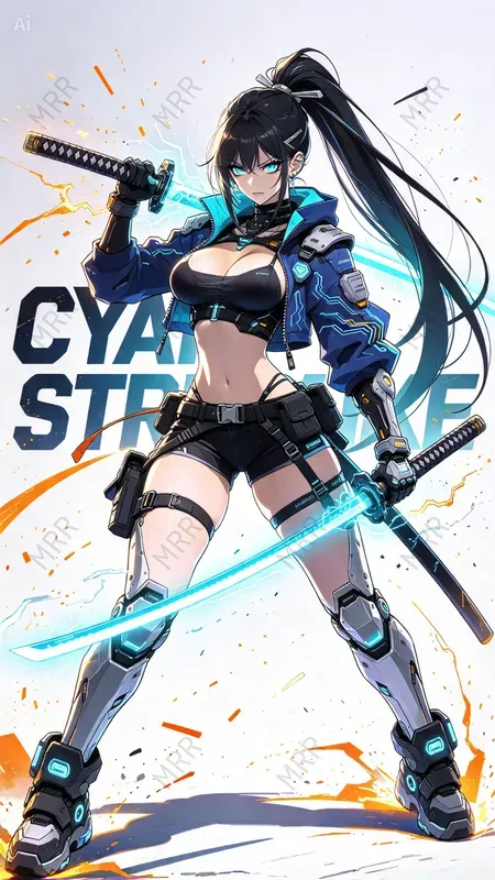 Cyberpunk Anime Samurai Girls