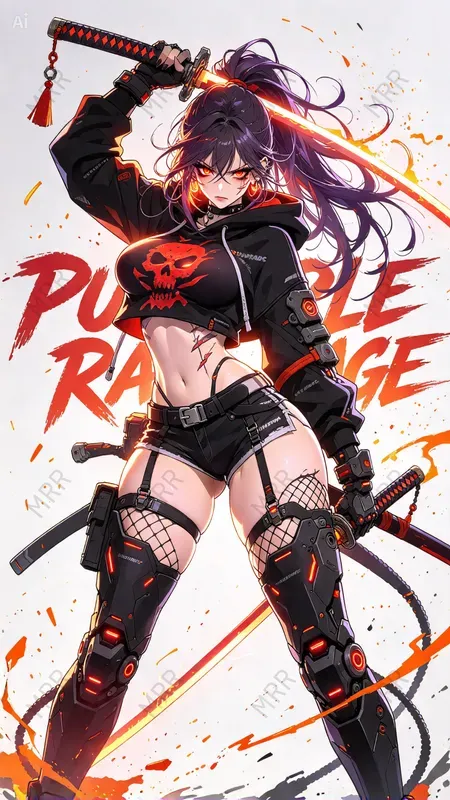 Cyberpunk Anime Samurai Girls