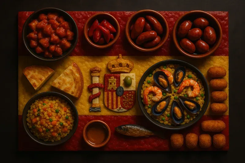 Flags Made From Traditional Dishes