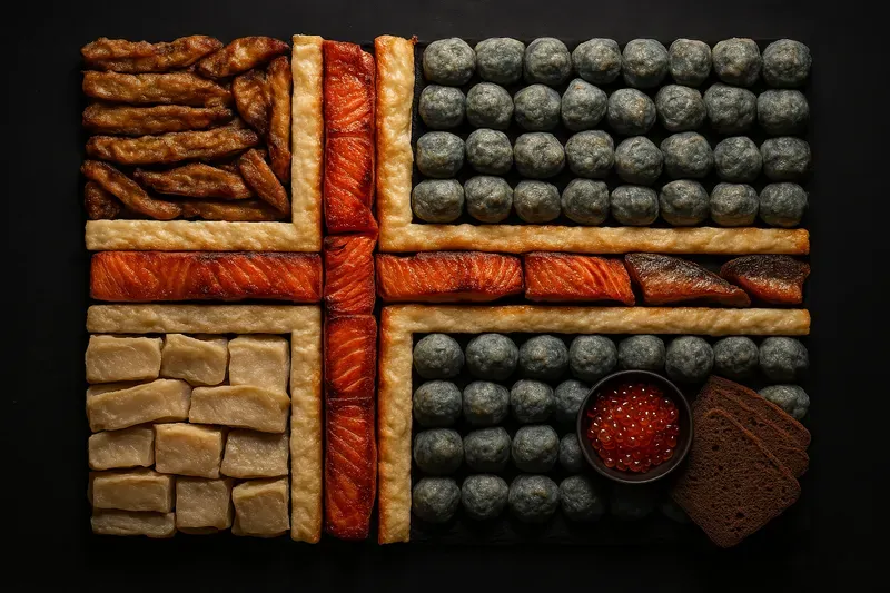 Flags Made From Traditional Dishes
