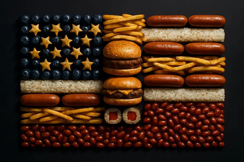 Flags Made From Traditional Dishes