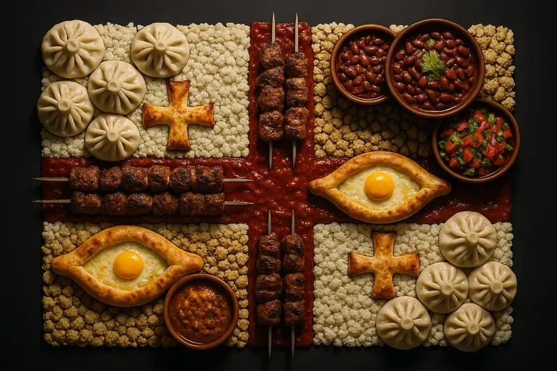 Flags Made From Traditional Dishes