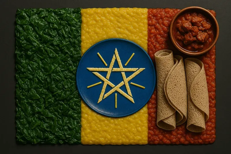 Flags Made From Traditional Dishes