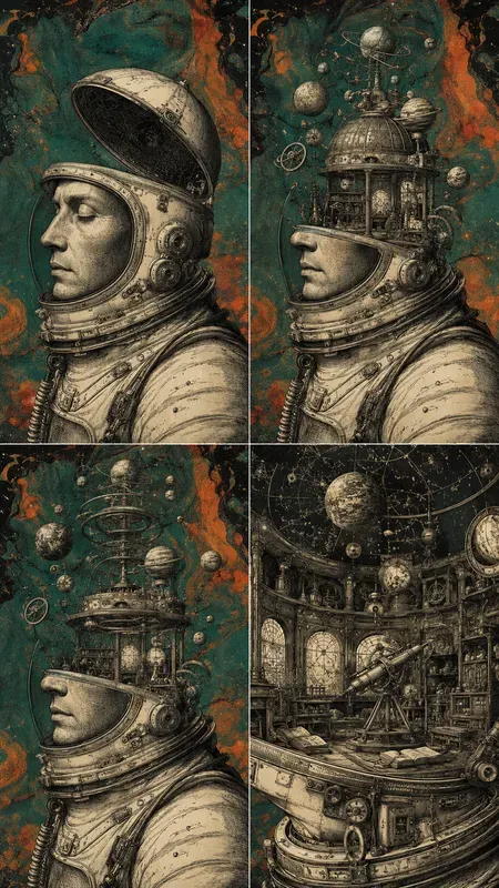 Surreal Engraved Minds In Contrast