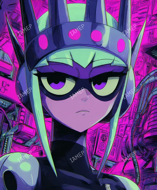 Neon Biomech Manga Portraits