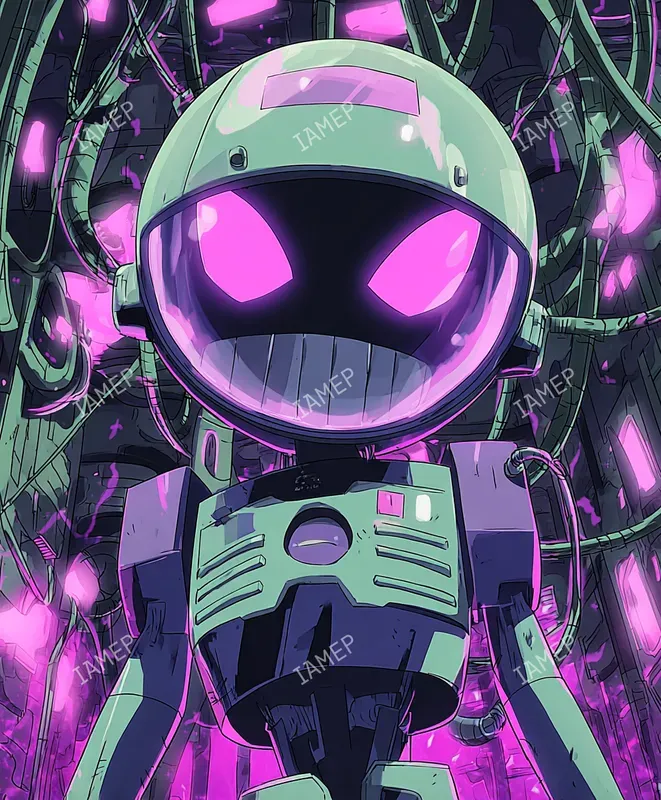 Neon Biomech Manga Portraits