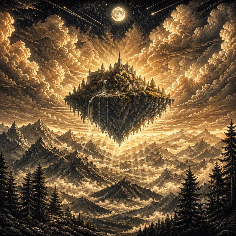Dreamlike Celestial Mountain Landscapes