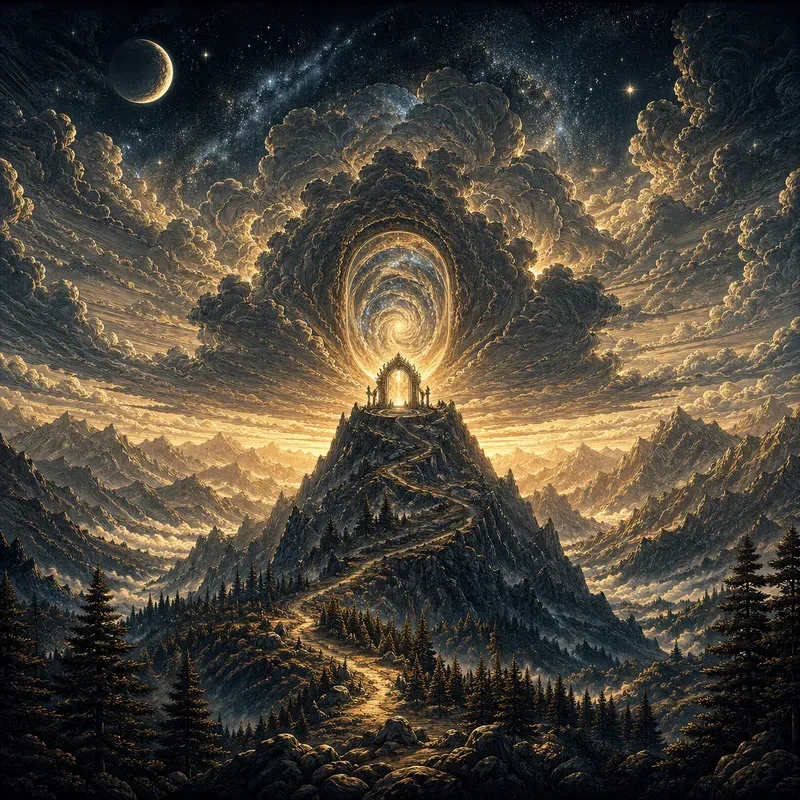 Dreamlike Celestial Mountain Landscapes
