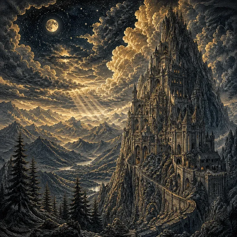 Dreamlike Celestial Mountain Landscapes
