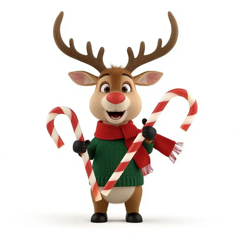 Vintage 3D Christmas Mascots