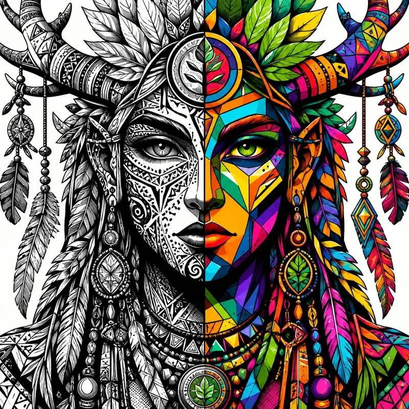 Tribal Pop Split Portraits
