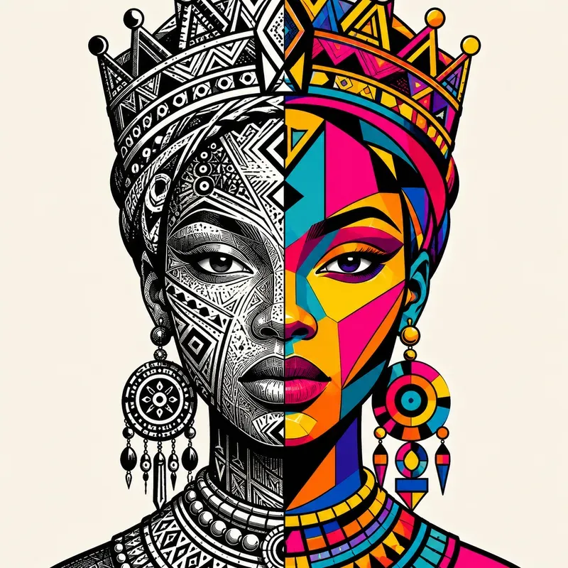 Tribal Pop Split Portraits