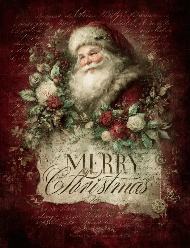 Vintage Red Plaid Christmas Illustrations
