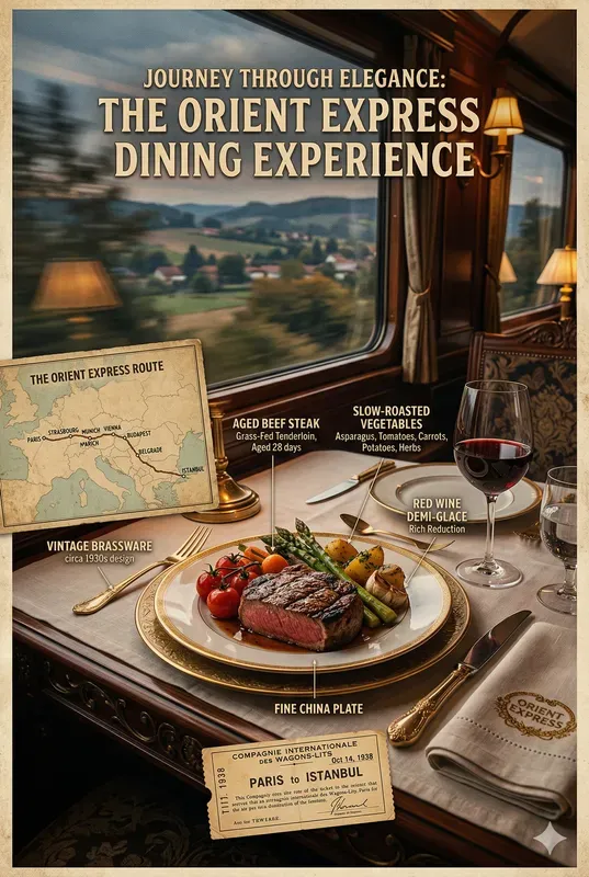 Vintage Train Travel Food Infographics