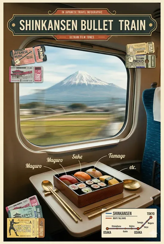 Vintage Train Travel Food Infographics