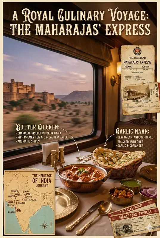 Vintage Train Travel Food Infographics