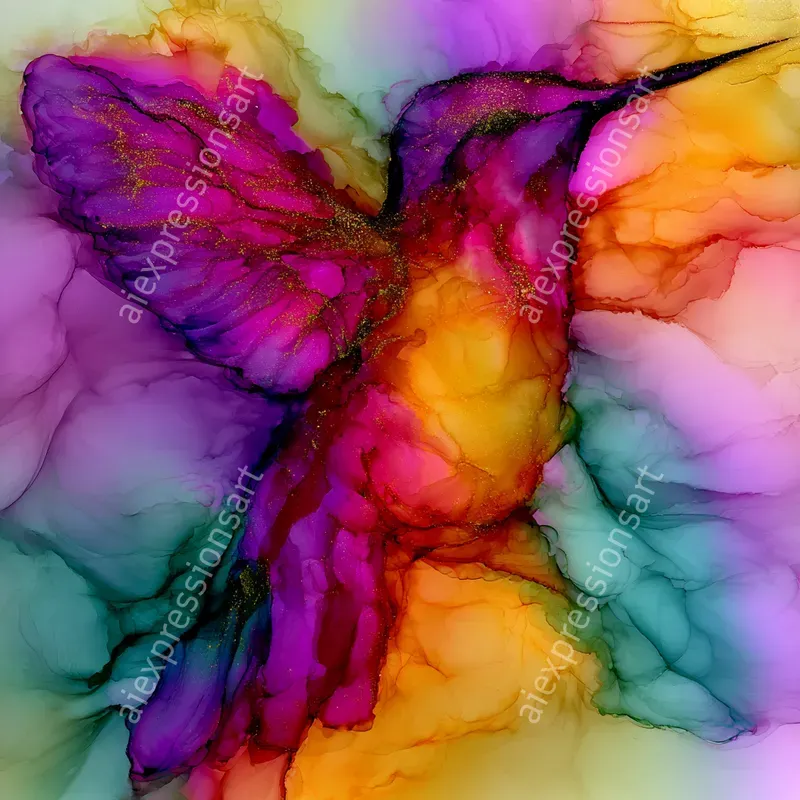 Elegant Fluid Alcohol Ink Art
