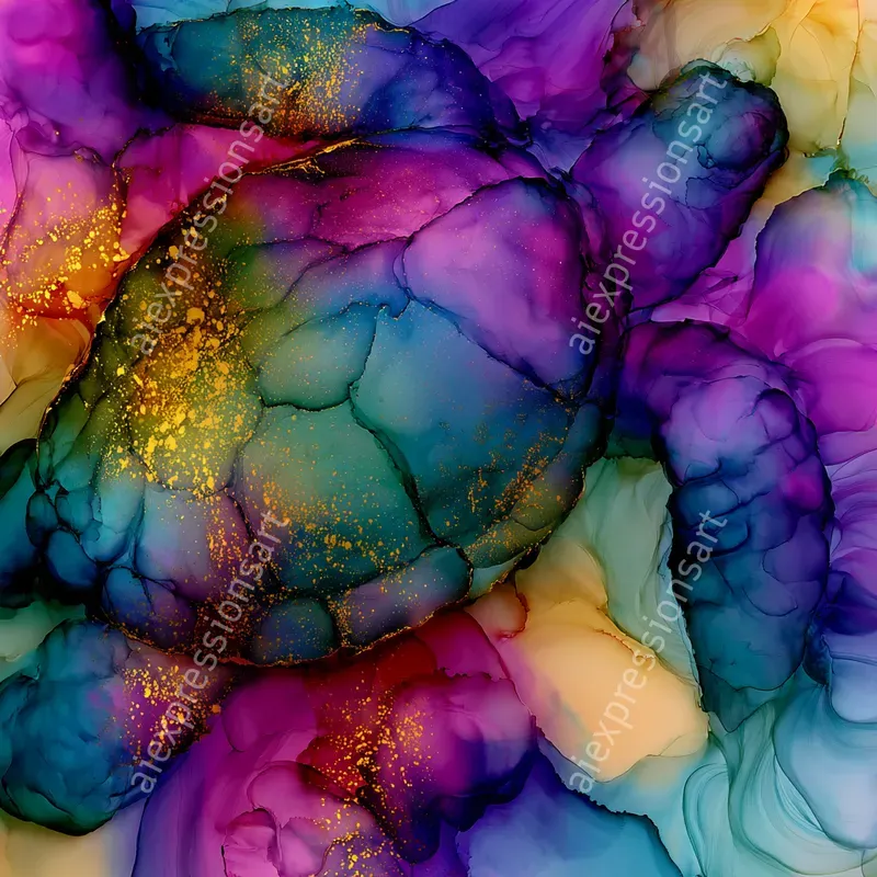 Elegant Fluid Alcohol Ink Art