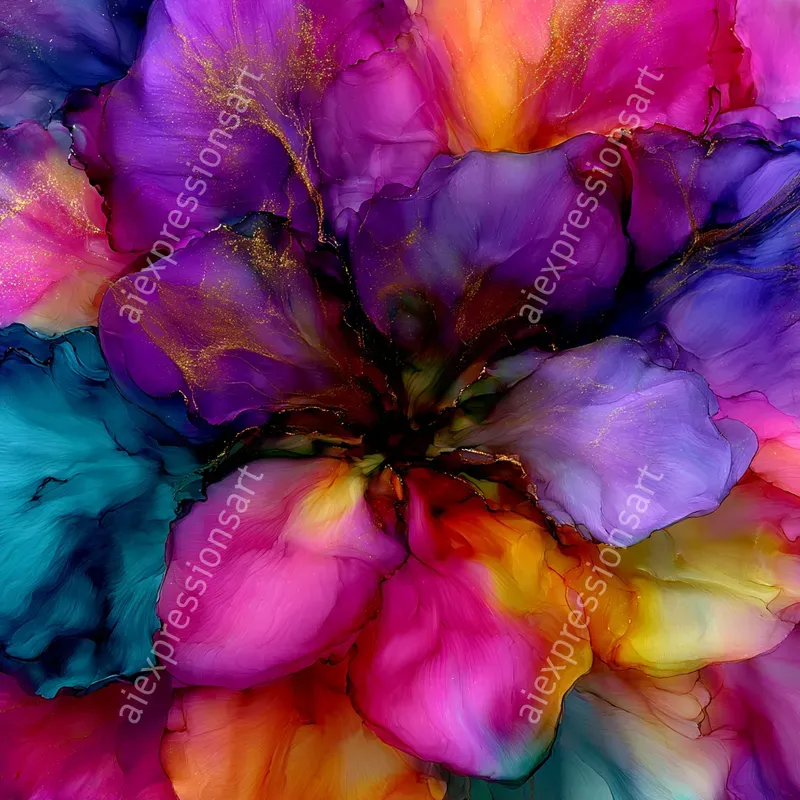 Elegant Fluid Alcohol Ink Art