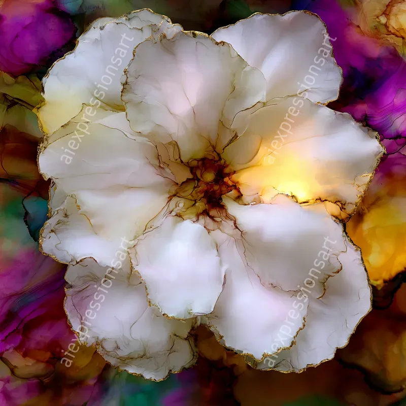 Elegant Fluid Alcohol Ink Art