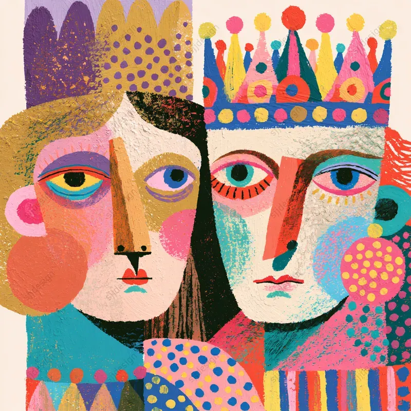 Colorblock Joyful Folk Art