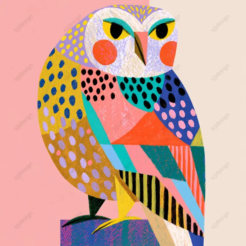 Colorblock Joyful Folk Art