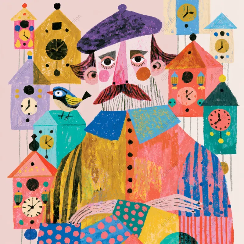Colorblock Joyful Folk Art