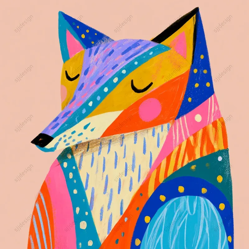 Colorblock Joyful Folk Art