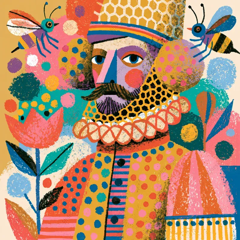 Colorblock Joyful Folk Art