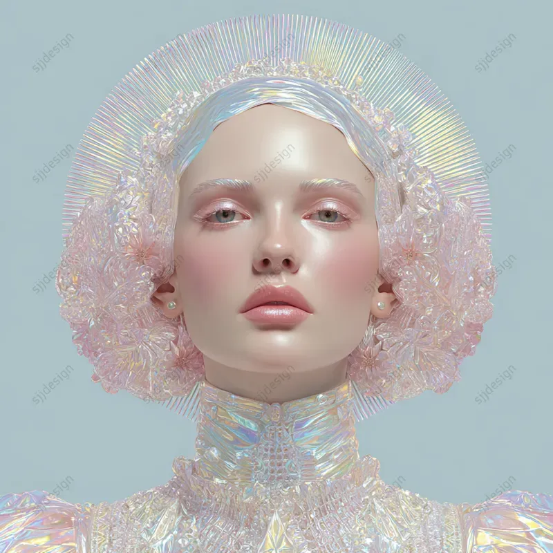 Iridescent Dreamcore Portrait Art