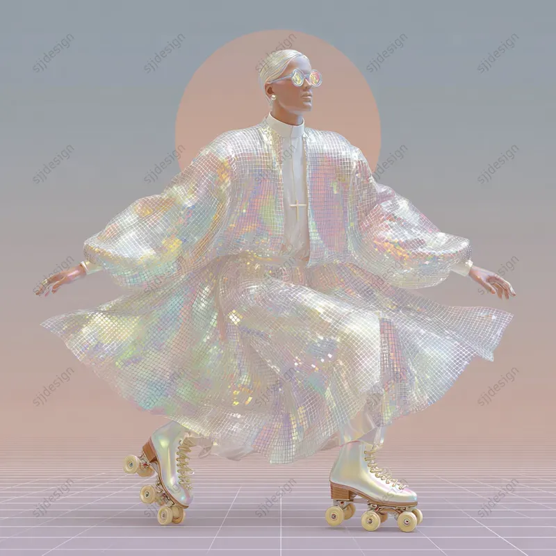 Iridescent Dreamcore Portrait Art