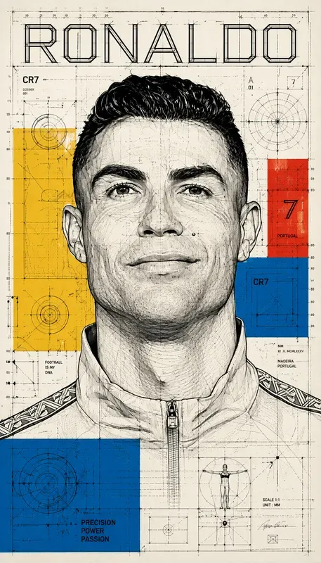 Technical Blueprint Portraits